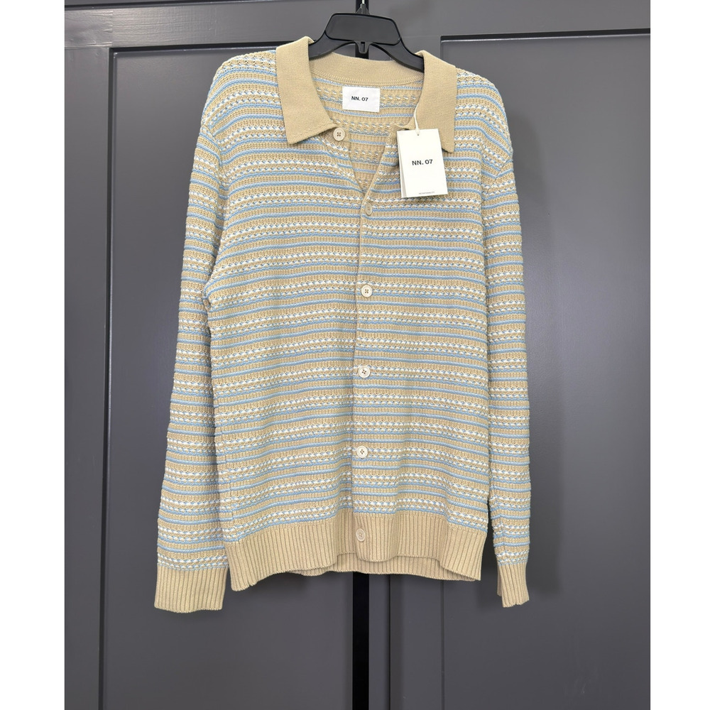 NWT NN07 Jackie 6636 Stripe Organic Cotton LS Polo, M, $325